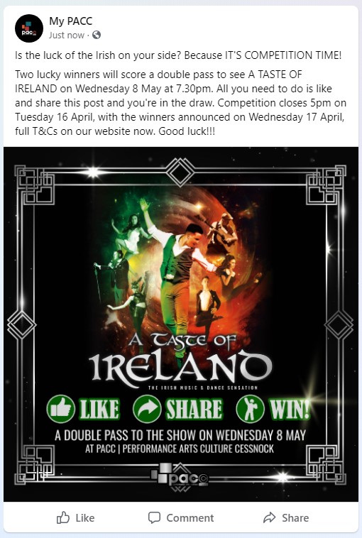 A Taste of Ireland Facebook Competition